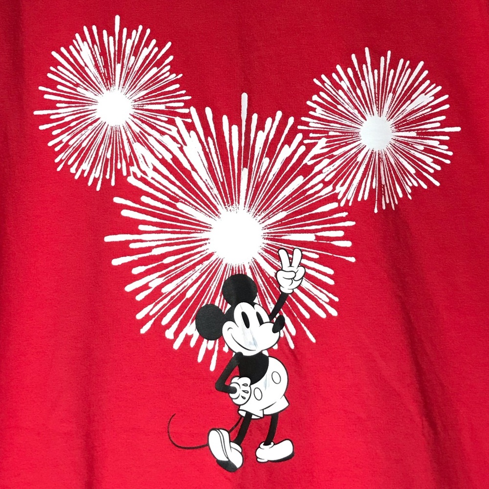 Disney x American Eagle Collab Mickey Mouse Tee Fireworks Red White Large Unisex